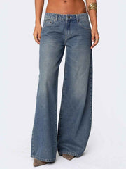 Vintage Wash Wide Leg Jeans - Timeless Style & Comfort — view 1