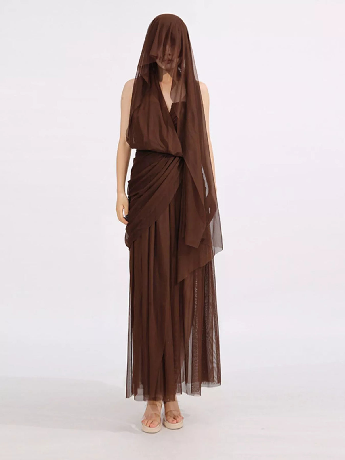 One-Shoulder Flowy Mesh Dress — view 2