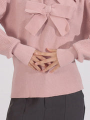 Bow Front Turtleneck Long Sleeve Sweater — view 8