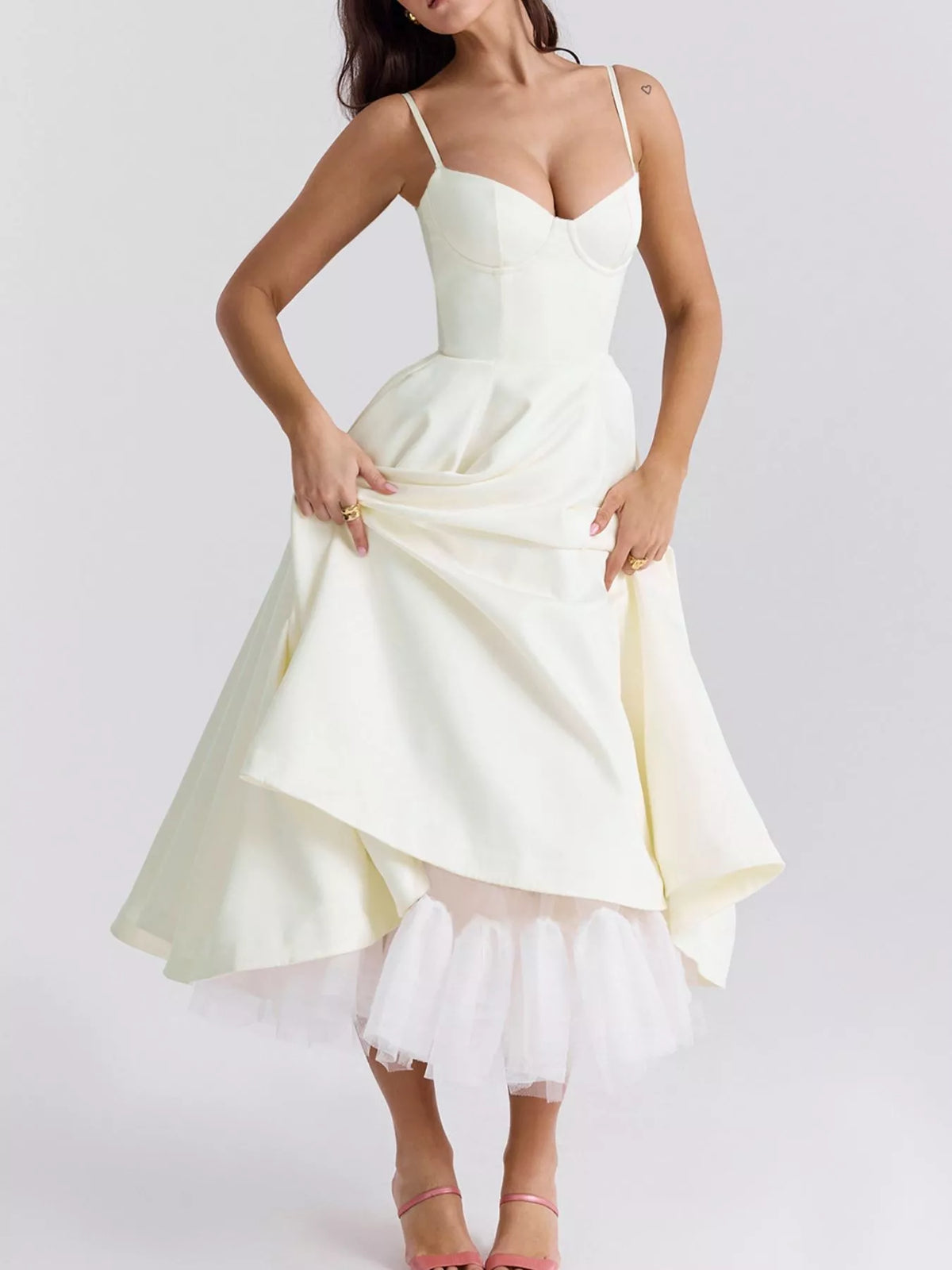 Sweetheart Neck A-Line Midi Dress — view 27
