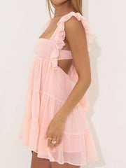 Ruffled Square Neck Tiered Dress — view 6