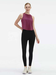 Cutout Back Round Neck Active Tank - Lightweight & Stylish Comfort — view 21