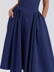 Sweetheart Neck Spaghetti Strap Midi Dress — view 9