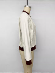 Contrast Trim Zip Up Jacket - Stylish Comfort for Everyday Wear — view 7