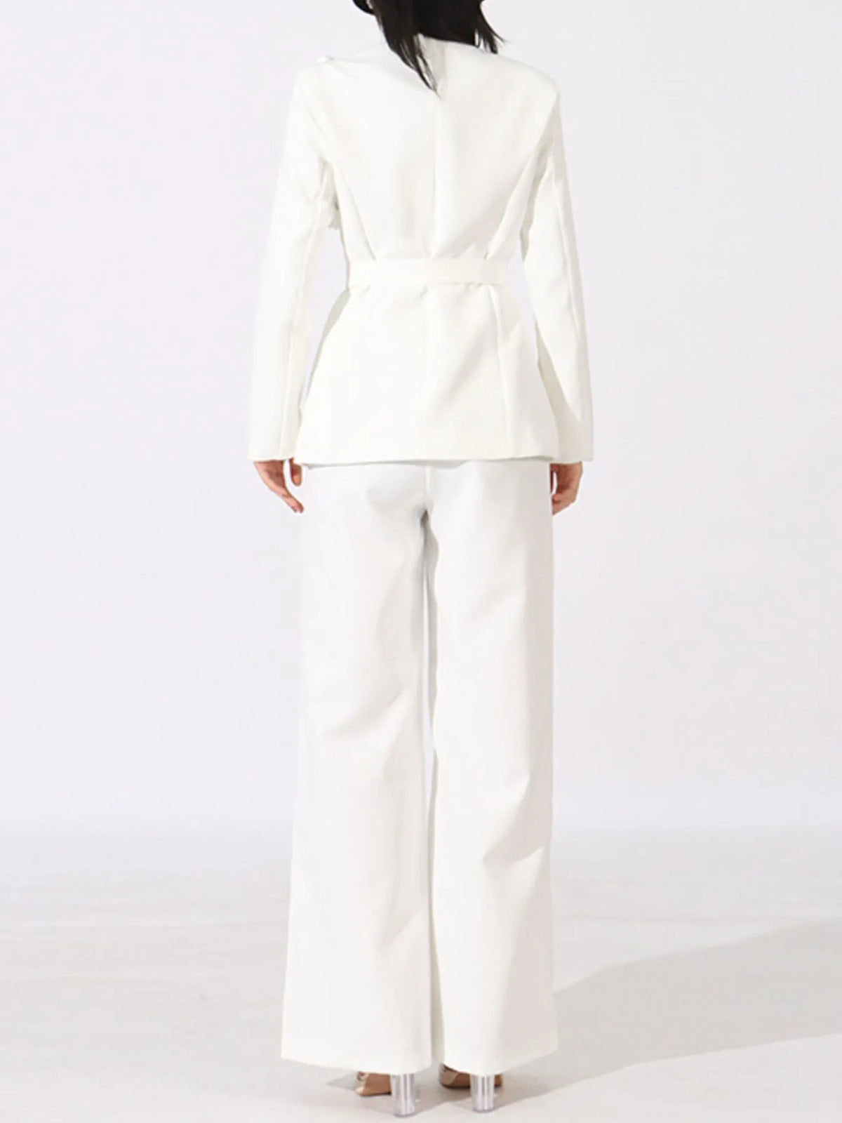 Flower Long Sleeve Blazer and Pants Set — view 8