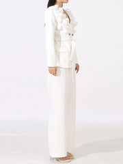 Flower Long Sleeve Blazer and Pants Set — view 6