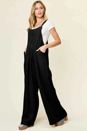 Double Take Texture Wide Strap Wide Leg Overall — view 2
