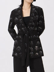 Rhinestone Button Down Long Sleeve Blazer — view 7
