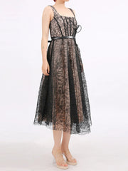 Lace Square Neck Midi Dress — view 9