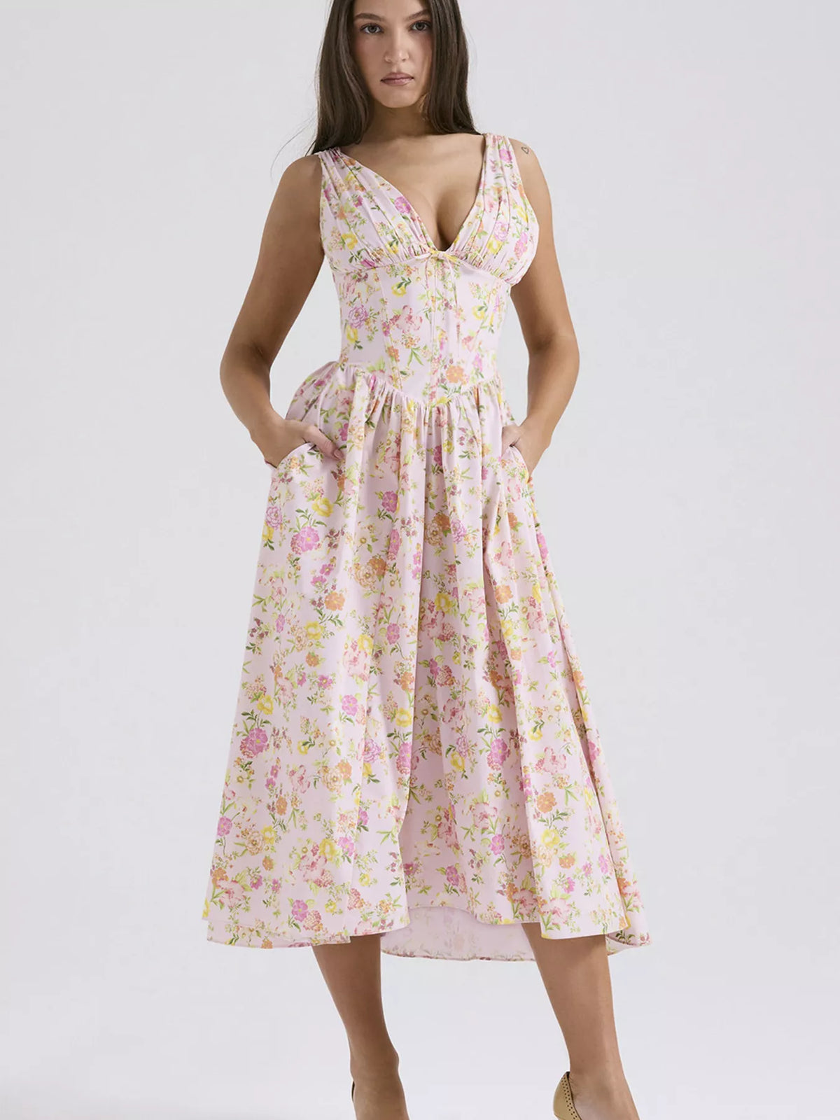 V-Neck Sleeveless Midi Dress — view 6