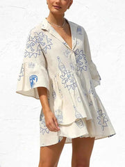 Button Detail Printed Mini Dress — view 3