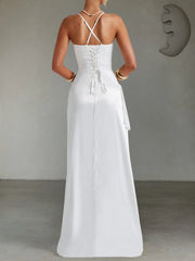 Slit Crisscross Back Maxi Cami Dress — view 12