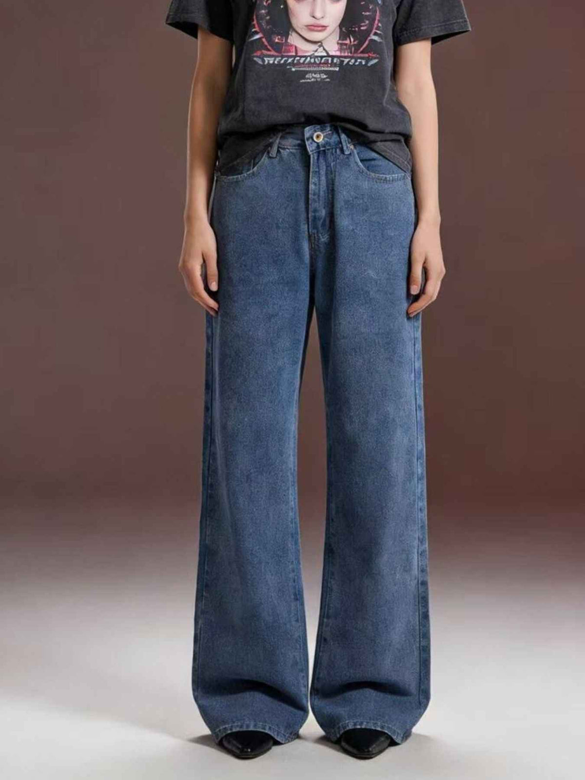 Bow Back Wide Leg Jeans - Effortless Style and Comfort — view 5