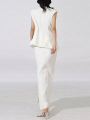 Stylish Flower Sleeveless Vest and Skirt Set for Effortless Elegance — view 11
