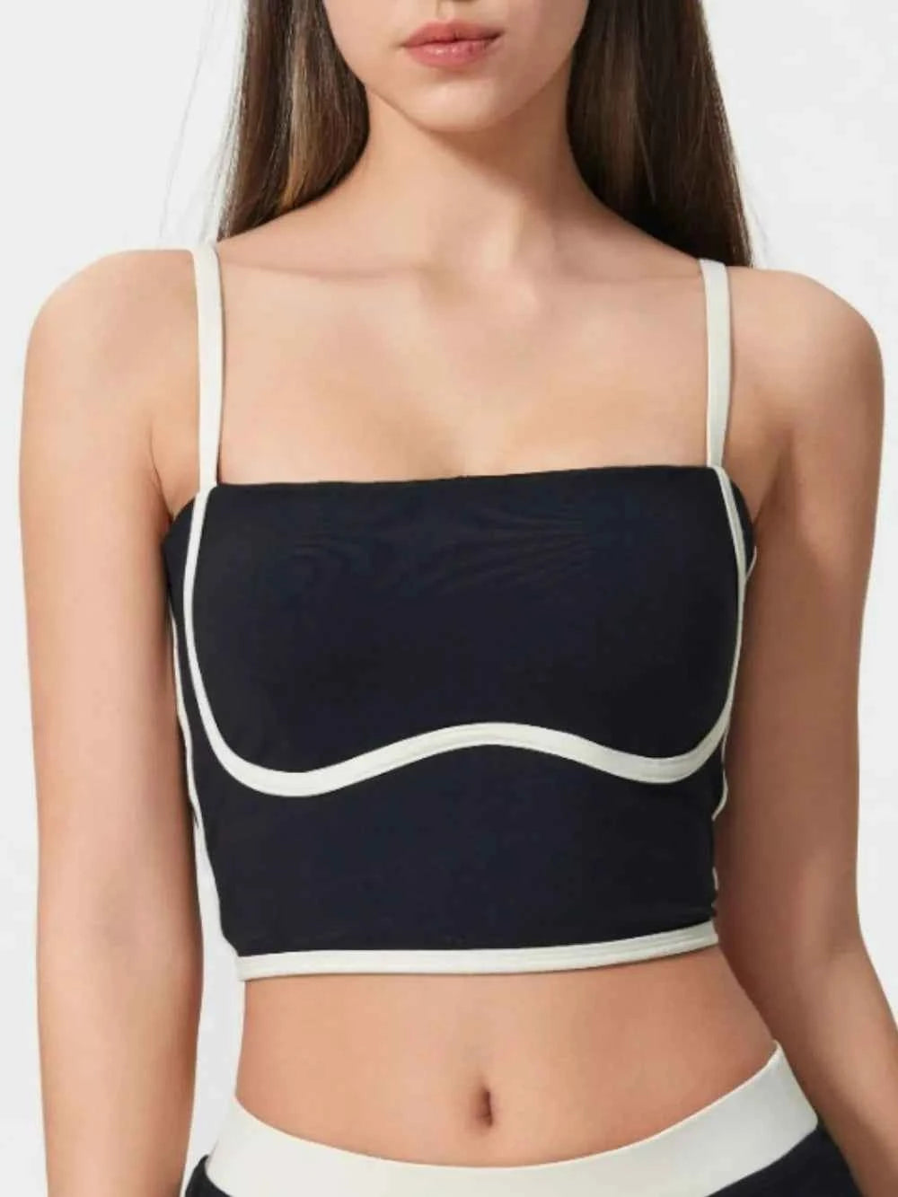 Contrast Trim Square Neck Active Cami - Stylish Comfort for Every Move — view 9