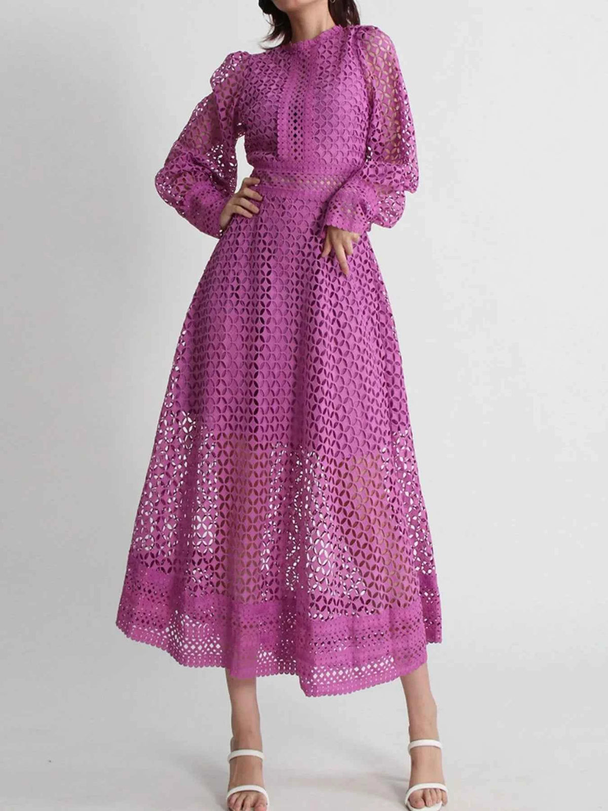 Lace Long Sleeve Midi Dress — view 2