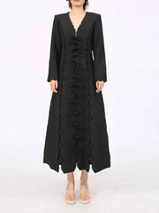 Long Sleeve Bow Front Midi Dress — view 4