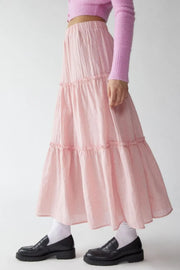 Chic Frill Elastic Waist Skirt for Effortless Style — view 16