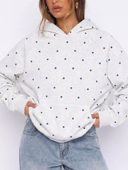 Polka Dot Raglan Sleeve Hoodie — view 9