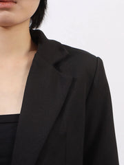 Pearl Detail Flower Lapel Collar Blazer — view 10