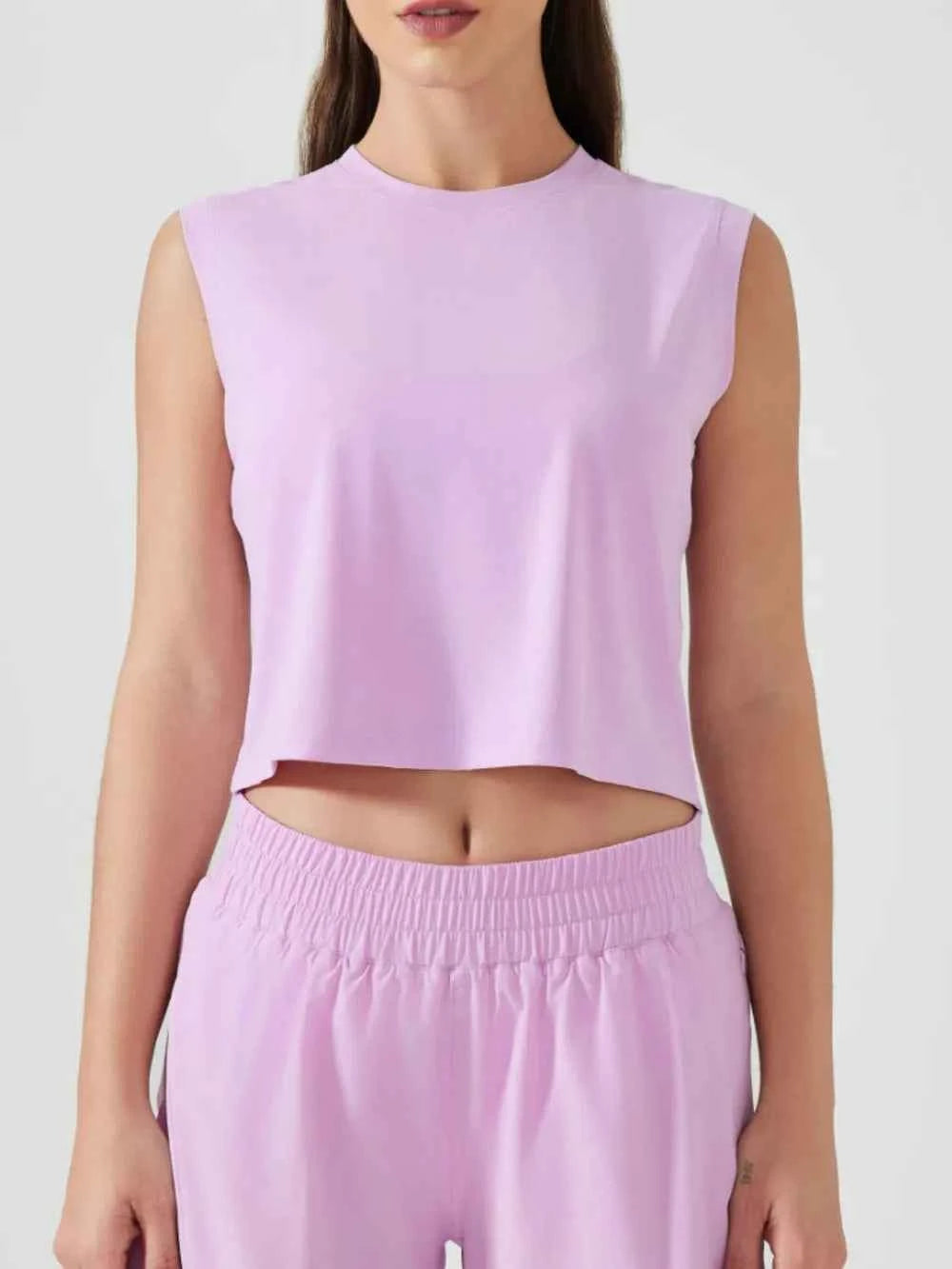 Round Neck Cropped Active Tank - Comfort Meets Style — view 11