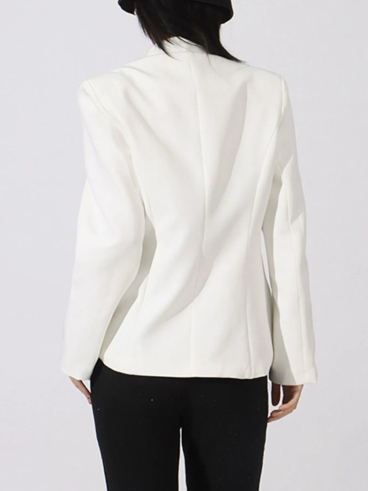 Flower Button Front Long Sleeve Blazer — view 10