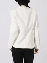 Flower Button Front Long Sleeve Blazer — view 10