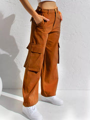 High-Waisted Wide Leg Cargo Jeans - Effortless Style & Comfort — view 12