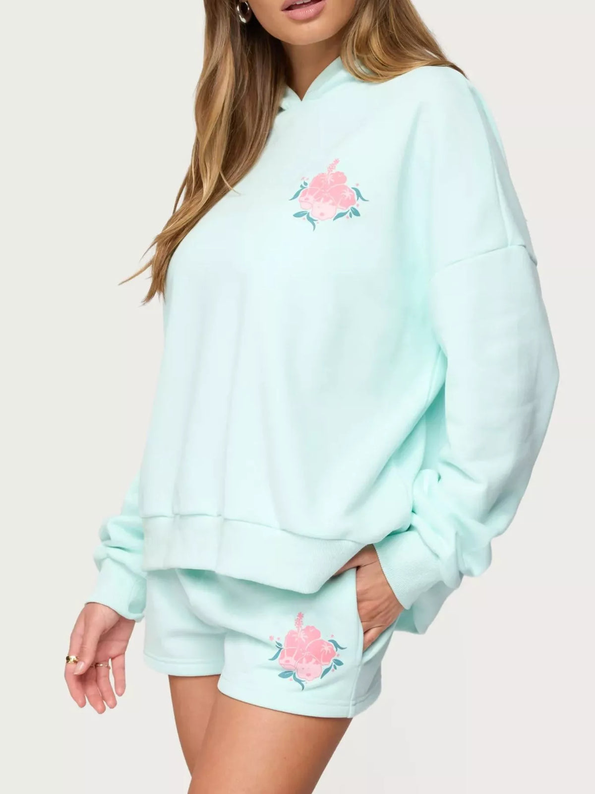 Drop Shoulder Graphic Hoodie with Kangaroo Pocket — view 15
