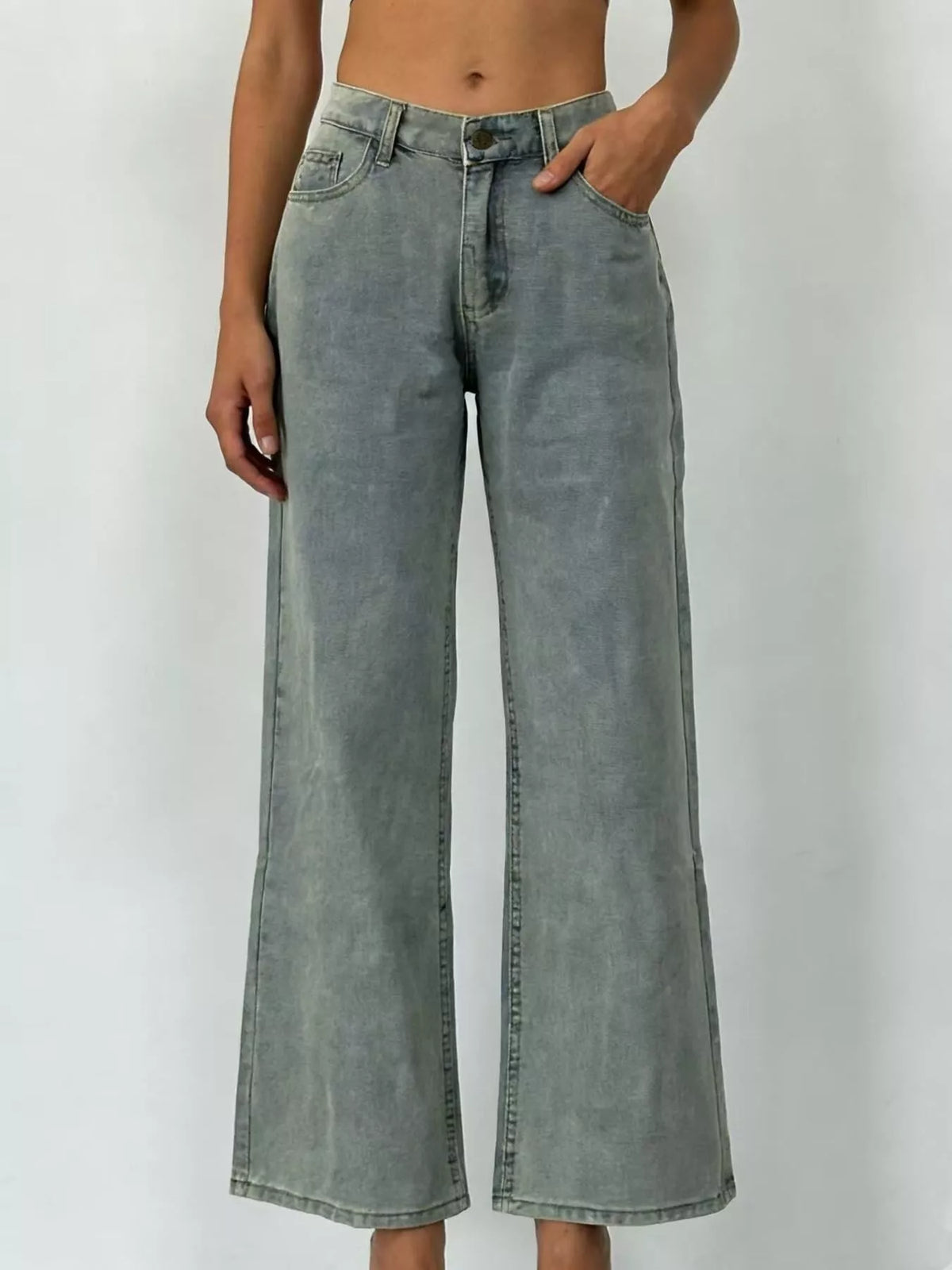 Wide Leg Washed Jeans - Effortless Style and Comfort — view 7