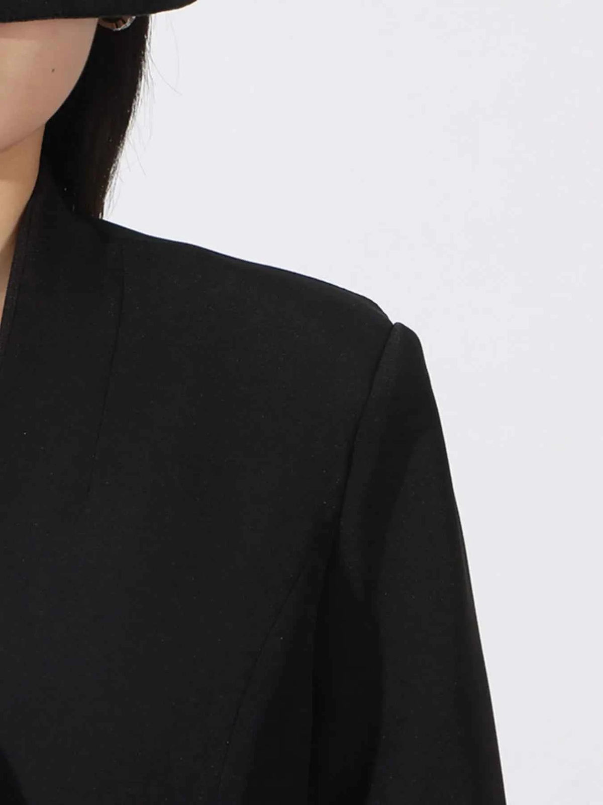 Flower Button Front Long Sleeve Blazer — view 3