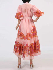 Button Front Puff Sleeve Dress — view 3