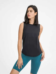 Cutout Back Round Neck Active Tank - Elevate Your Workout Wardrobe — view 23