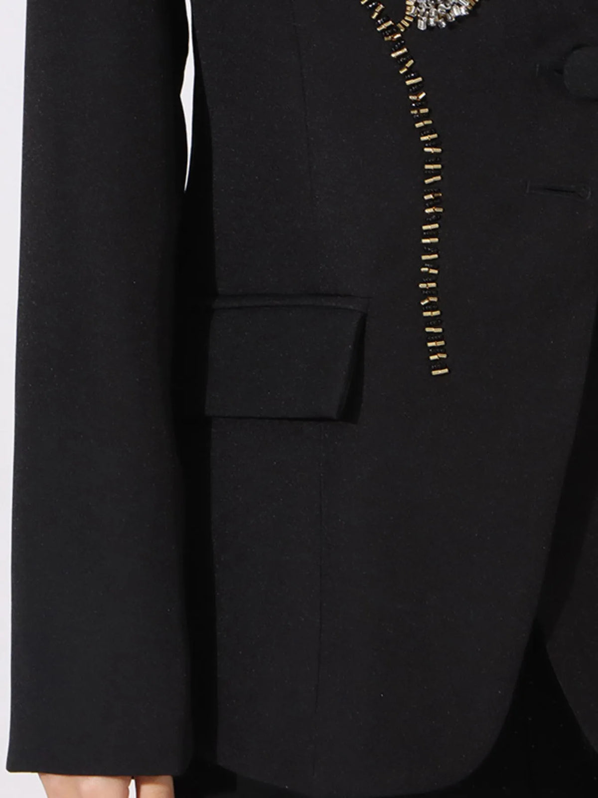 Flower Button Front Long Sleeve Blazer — view 6