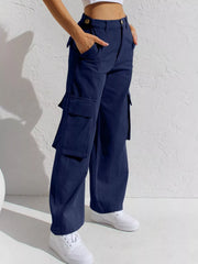 High-Waisted Wide Leg Cargo Jeans - Effortless Style & Comfort — view 8