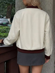 Contrast Trim Zip Up Jacket - Stylish Comfort for Everyday Wear — view 5