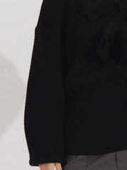 Bow Front Turtleneck Long Sleeve Sweater — view 11