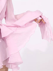 Ruffled Layered Long Sleeve Mini Dress — view 10