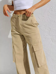 High-Waisted Wide Leg Cargo Jeans - Effortless Style & Comfort — view 16