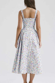 Floral Square Neck Wide Strap Midi Dress — view 2