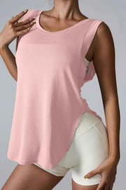 Slit Round Neck Active Tank - Ultimate Comfort & Style — view 13