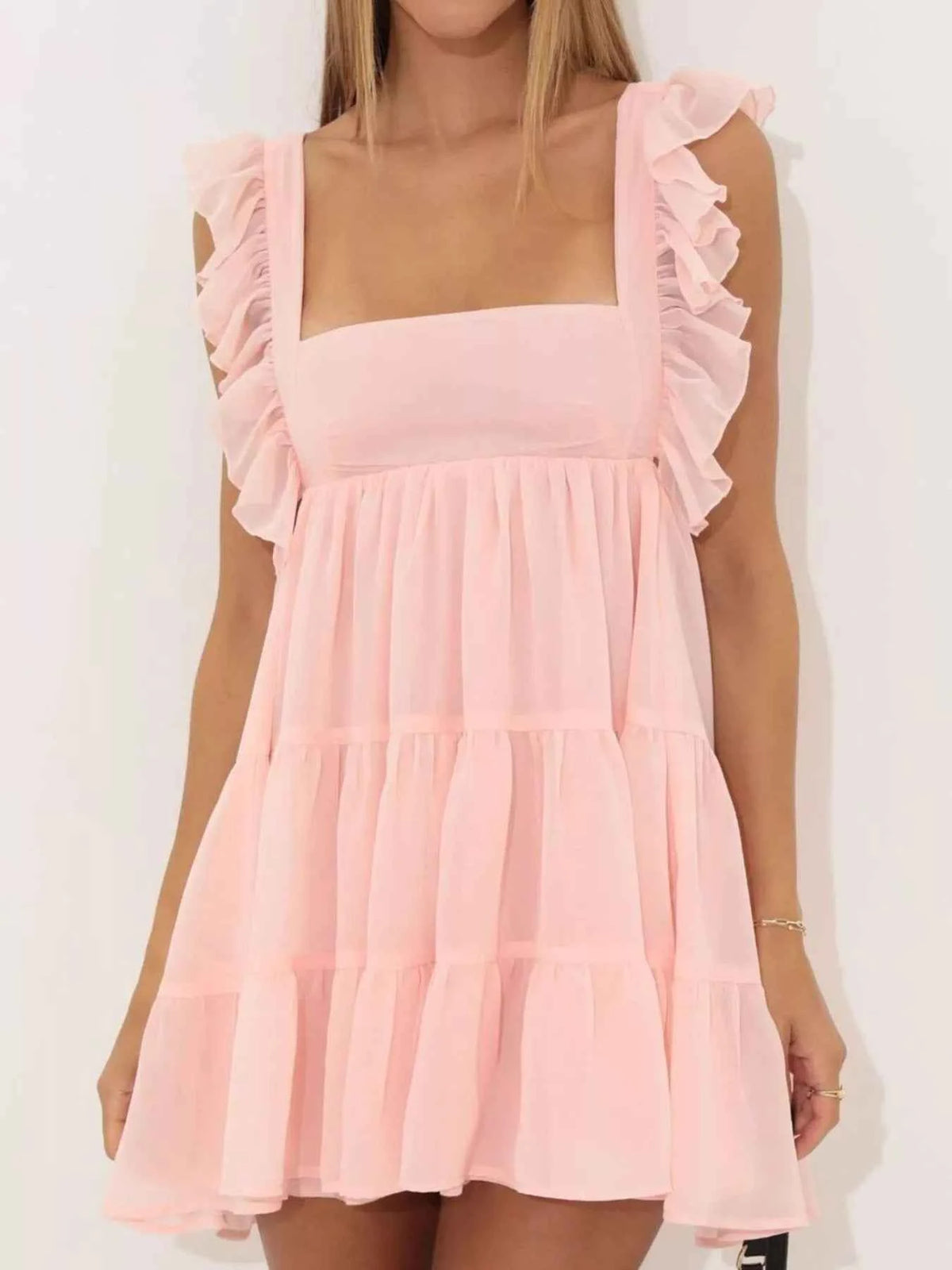 Ruffled Square Neck Tiered Dress — view 5