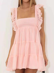 Ruffled Square Neck Tiered Dress — view 5