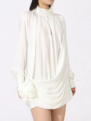 Ruched Long Sleeve Mini Dress — view 8
