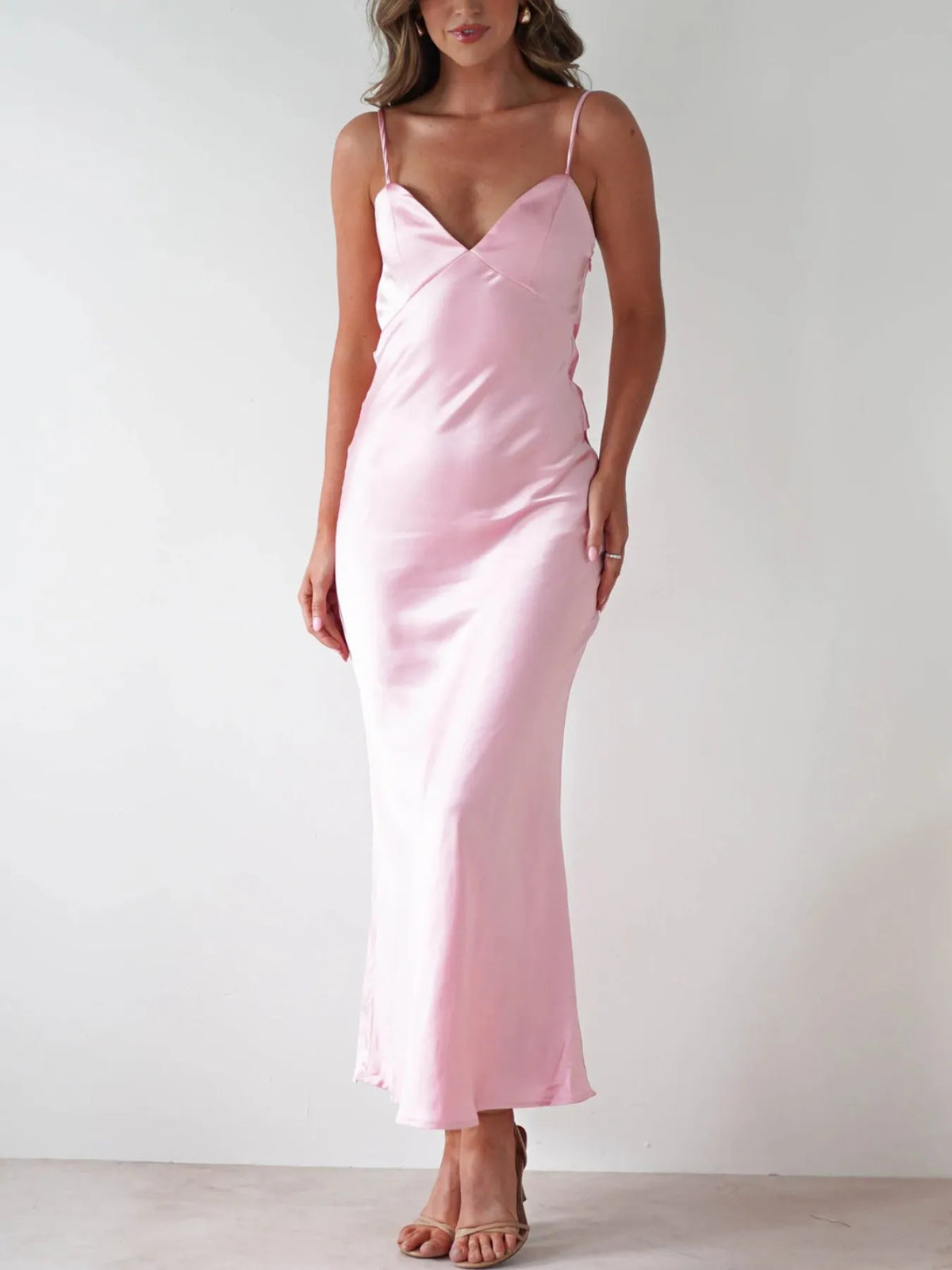 Satin Backless Cami Dress — view 15