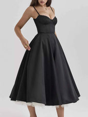 Sweetheart Neck A-Line Midi Dress — view 2