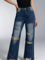 Distressed Wide Leg Jeans for Effortless Style and Comfort — view 5