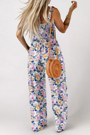 Floral Print Smocked High Waist Square Neck Jumpsuit — view 8