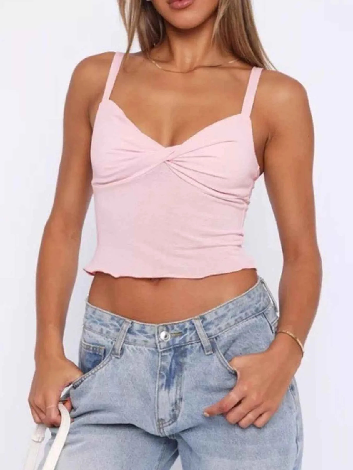 Twist-Front Cropped Cami — view 1