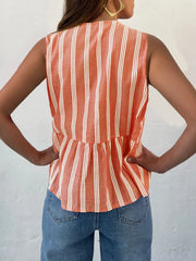 Tied Striped Round Neck Tank — view 11